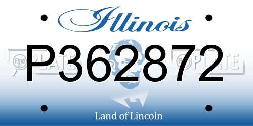 P362872 Illinois License Plate