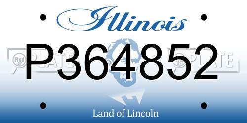 P364852 Illinois License Plate