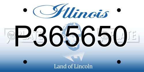 P365650 Illinois License Plate