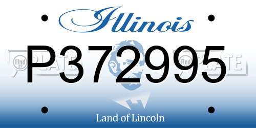 P372995 Illinois License Plate