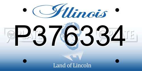 P376334 Illinois License Plate