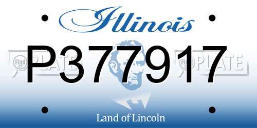 P377917 Illinois License Plate