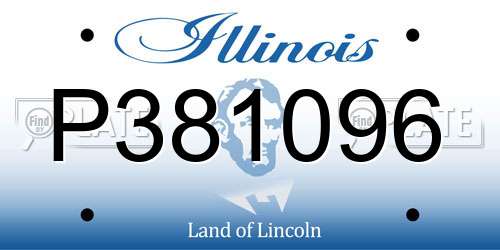 P381096 Illinois License Plate
