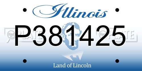 P381425 Illinois License Plate