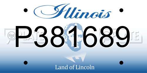 P381689 Illinois License Plate