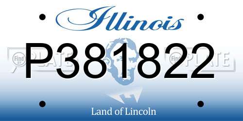 P381822 Illinois License Plate