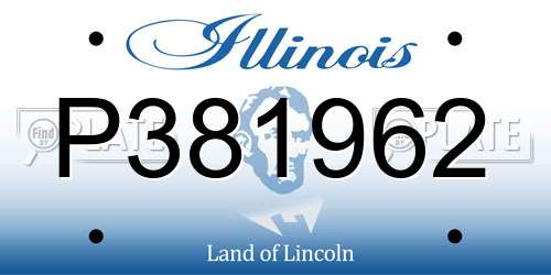 P381962 Illinois License Plate