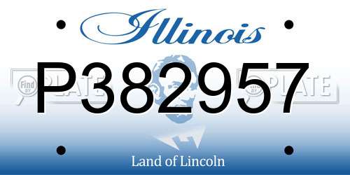 P382957 Illinois License Plate