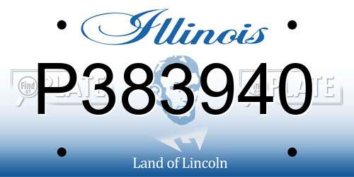 P383940 Illinois License Plate