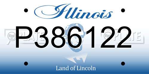 P386122 Illinois License Plate
