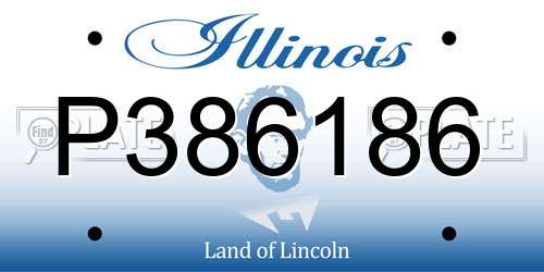 P386186 Illinois License Plate