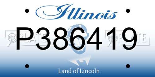 P386419 Illinois License Plate