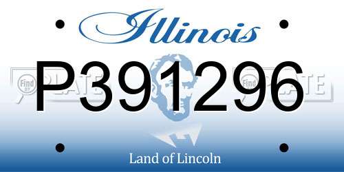 P391296 Illinois License Plate