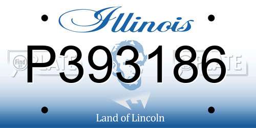 P393186 Illinois License Plate