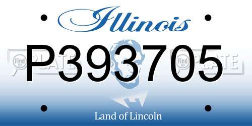 P393705 Illinois License Plate