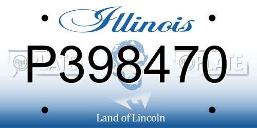 P398470 Illinois License Plate