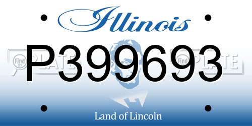 P399693 Illinois License Plate