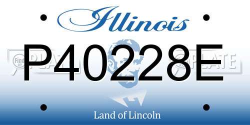 P40228E Illinois License Plate