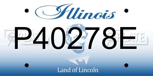 P40278E Illinois License Plate