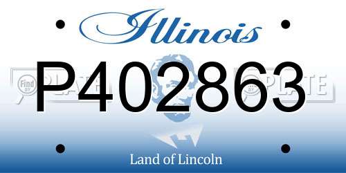 P402863 Illinois License Plate