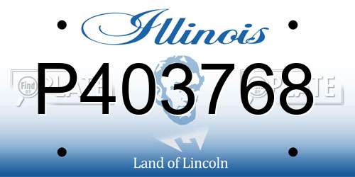 P403768 Illinois License Plate