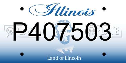 P407503 Illinois License Plate