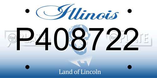 P408722 Illinois License Plate