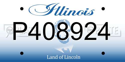 P408924 Illinois License Plate