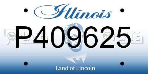 P409625 Illinois License Plate