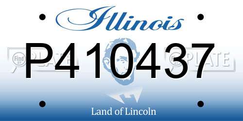 P410437 Illinois License Plate