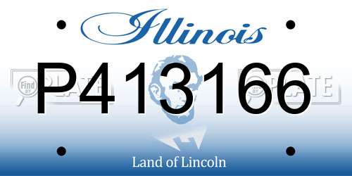 P413166 Illinois License Plate