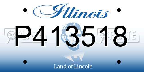 P413518 Illinois License Plate