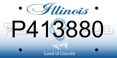 P413880 Illinois License Plate