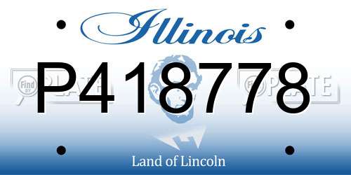 P418778 Illinois License Plate