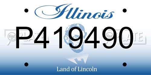 P419490 Illinois License Plate