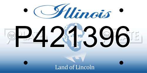 P421396 Illinois License Plate