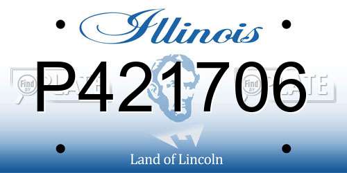 P421706 Illinois License Plate