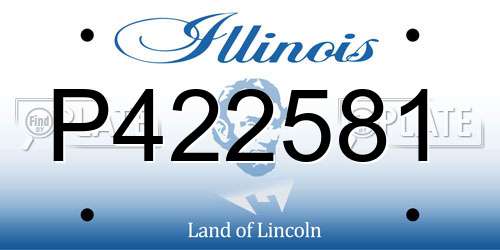 P422581 Illinois License Plate