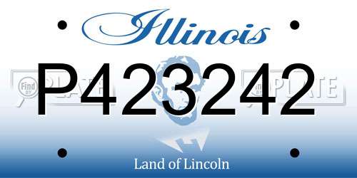 P423242 Illinois License Plate