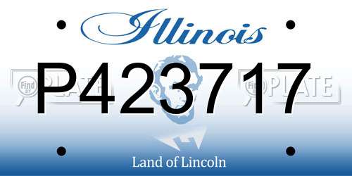 P423717 Illinois License Plate