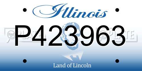 P423963 Illinois License Plate