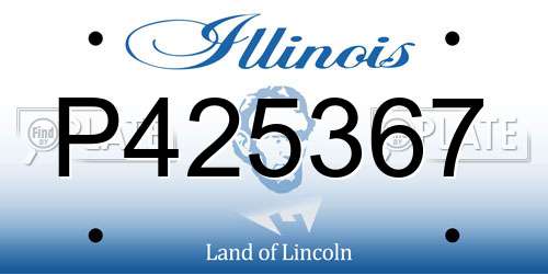 P425367 Illinois License Plate