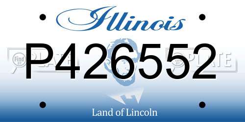 P426552 Illinois License Plate