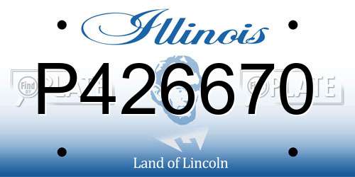 P426670 Illinois License Plate