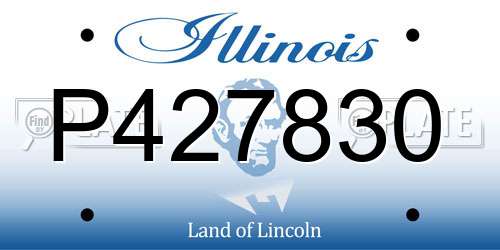 P427830 Illinois License Plate