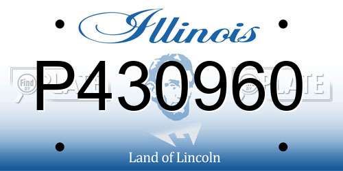 P430960 Illinois License Plate