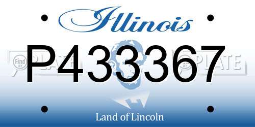 P433367 Illinois License Plate