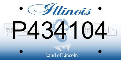 P434104 Illinois License Plate