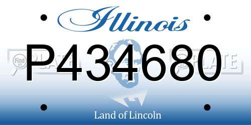 P434680 Illinois License Plate