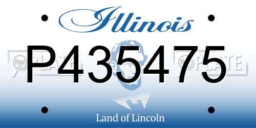 P435475 Illinois License Plate